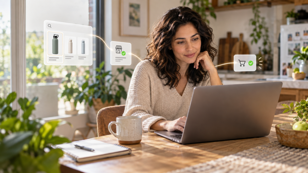 AI shopping assistant connecting retail media to shopper service